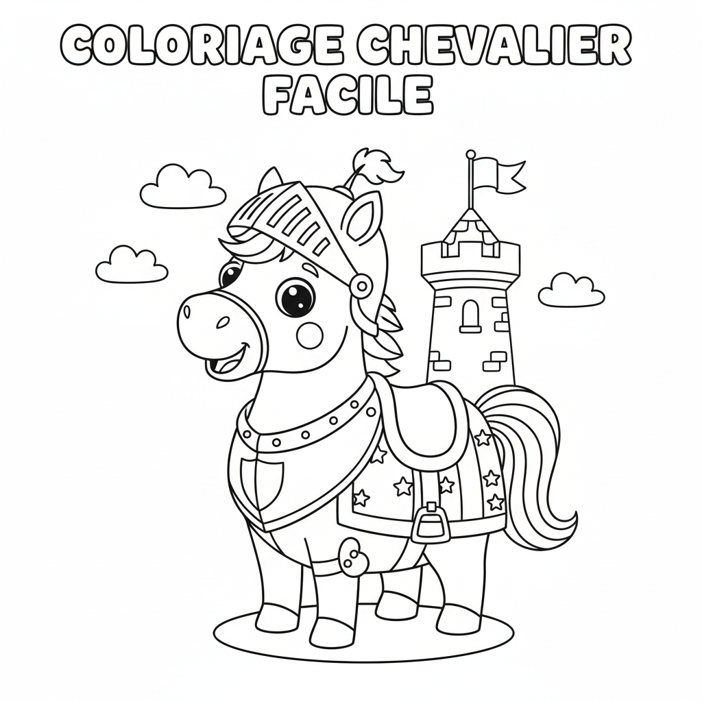 Coloriage Chevalier Facile Gratuit à Imprimer