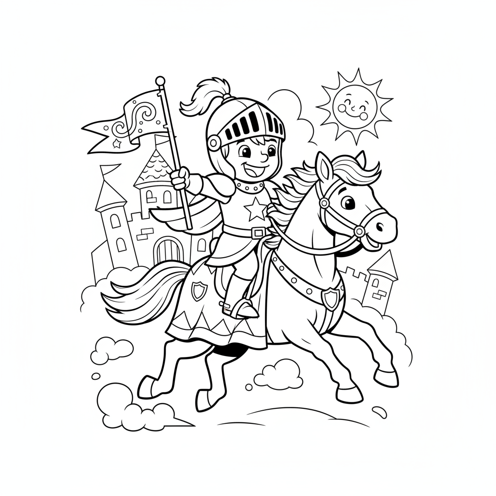 Coloriage coloriage chevalier facile 5