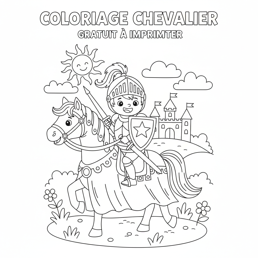 Coloriage coloriage chevalier gratuit à imprimer 2