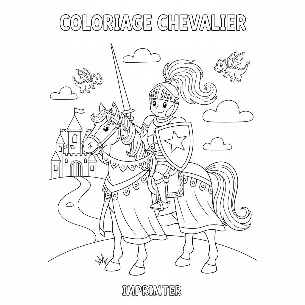 Coloriage coloriage chevalier imprimer 2