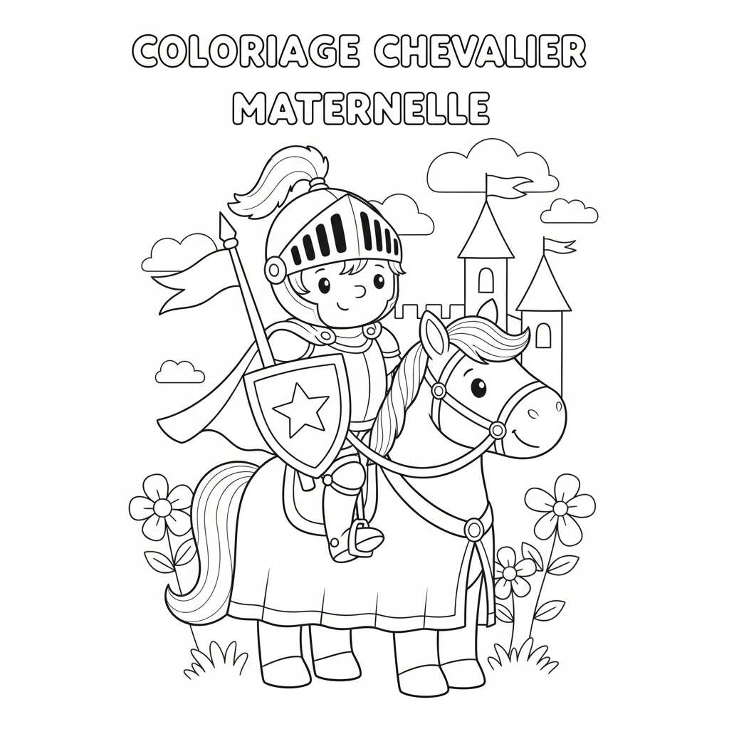 Coloriage coloriage chevalier maternelle 2
