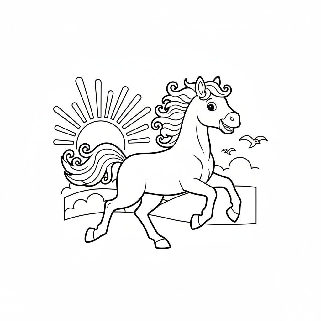 Coloriage coloriage chevaux 5