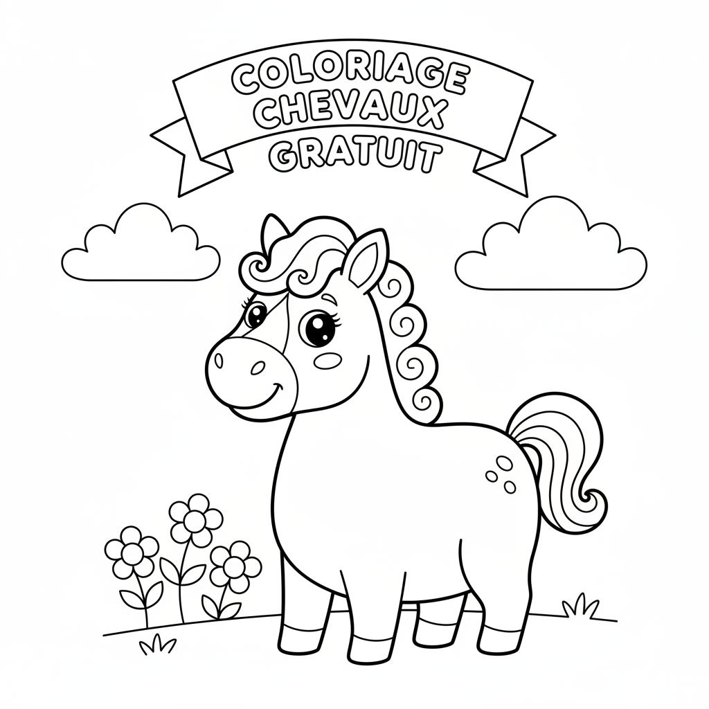 Dessins de Coloriage Chevaux Gratuit à Imprimer