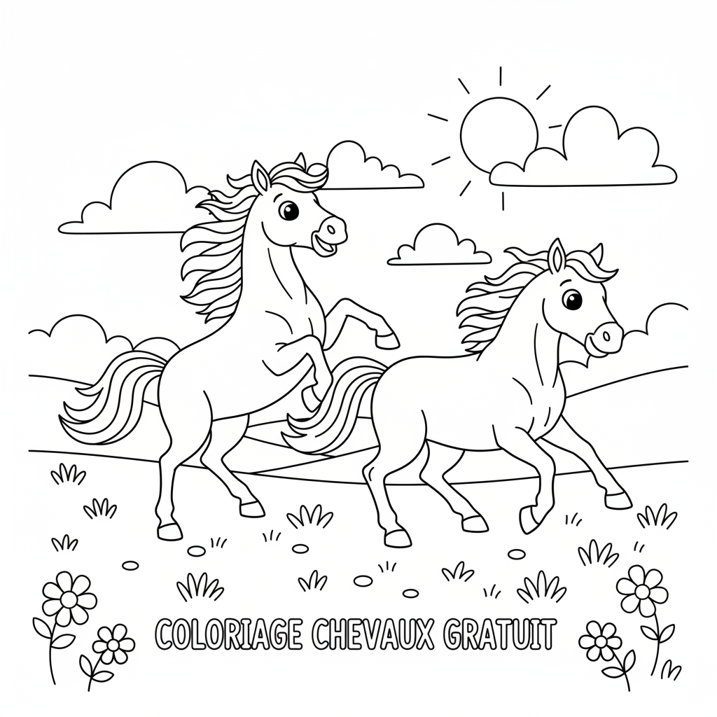 Coloriage coloriage chevaux gratuit 5