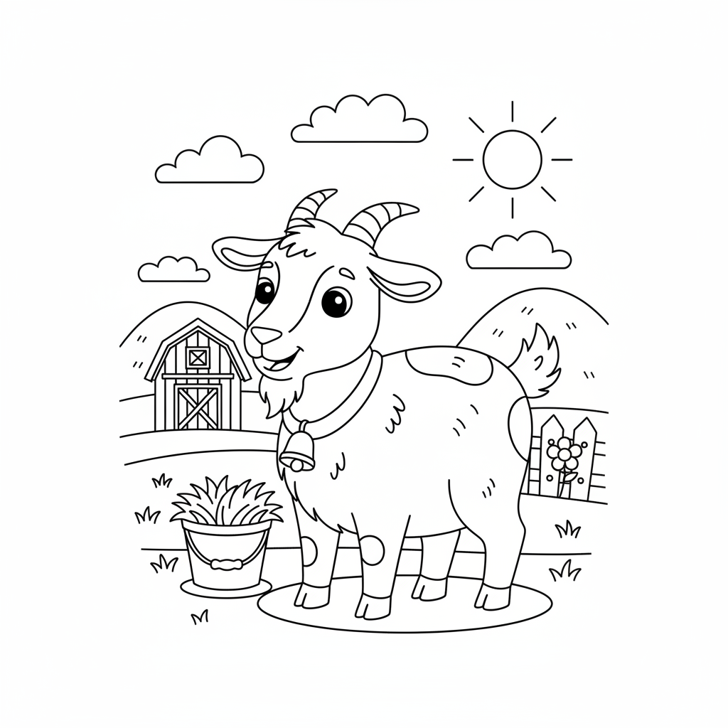 Coloriage coloriage chèvre 2