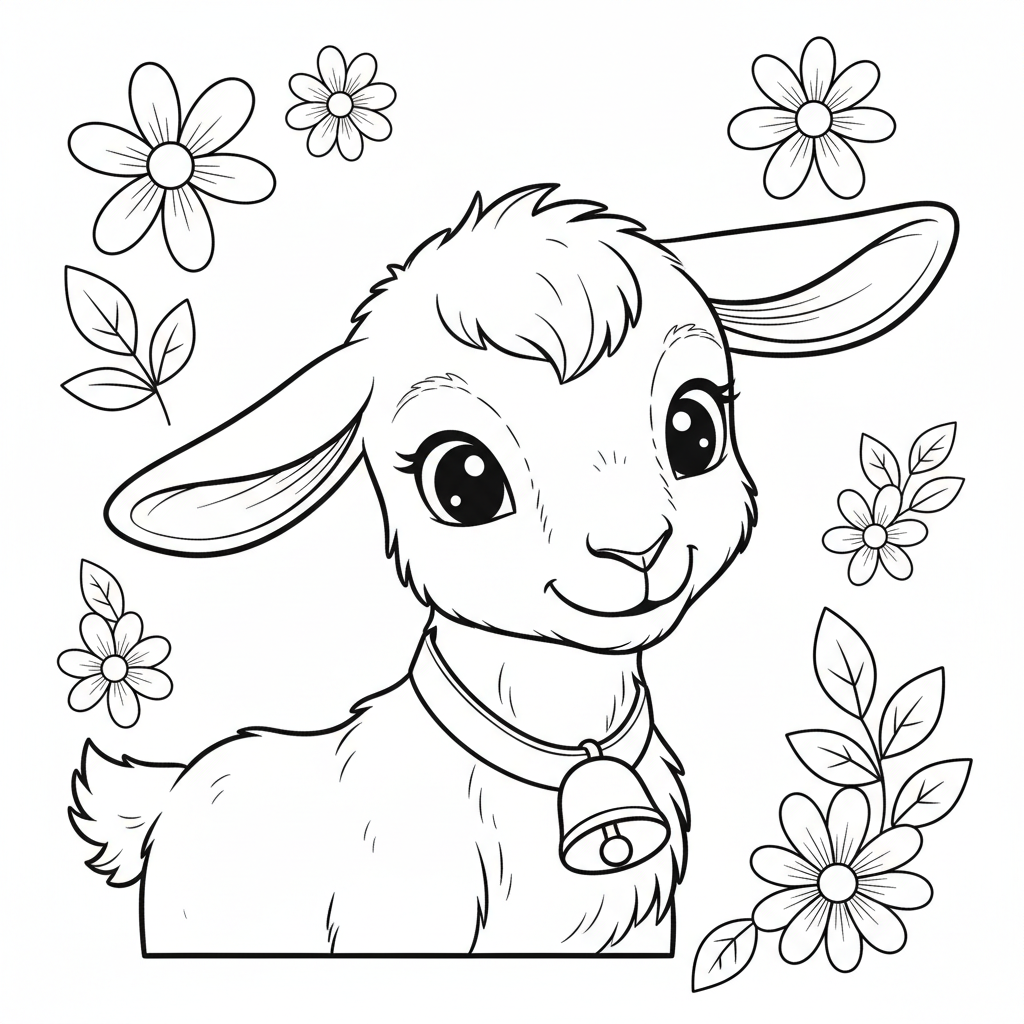 Coloriage coloriage chèvre 4