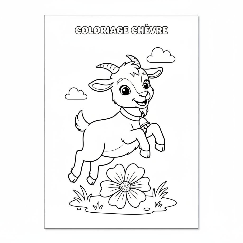 Coloriage coloriage chèvre 5