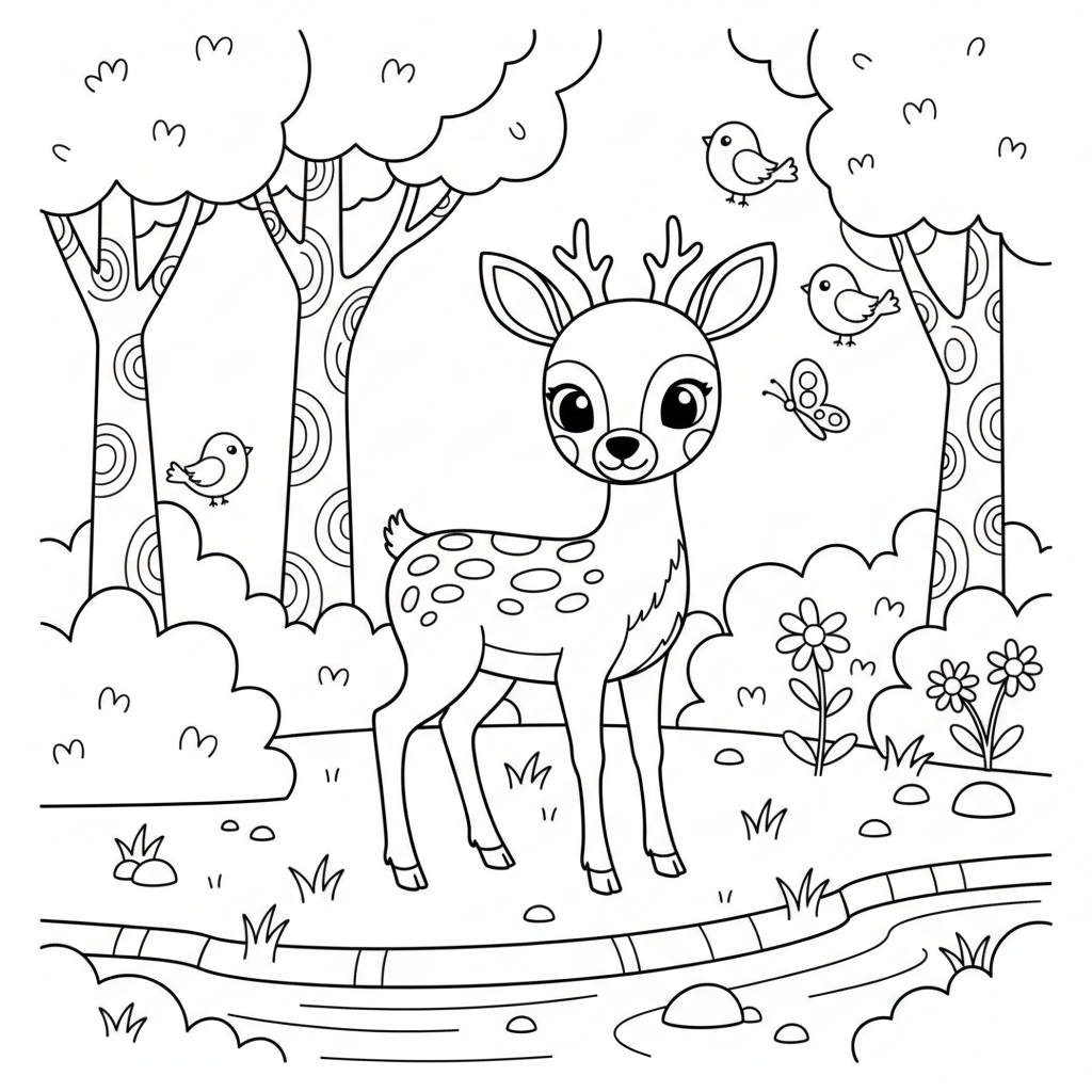 Coloriage coloriage chevreuil 3