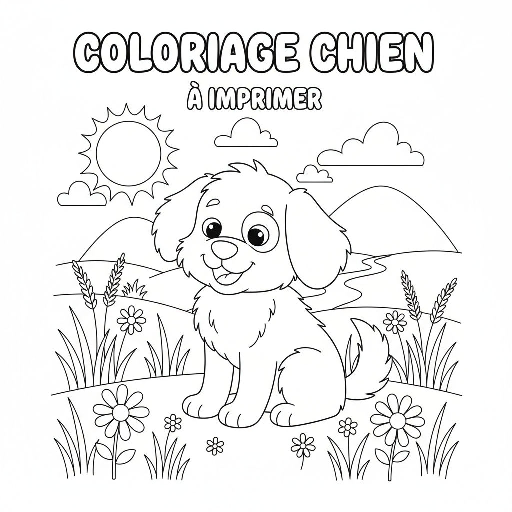 Coloriage coloriage chien à imprimer 3