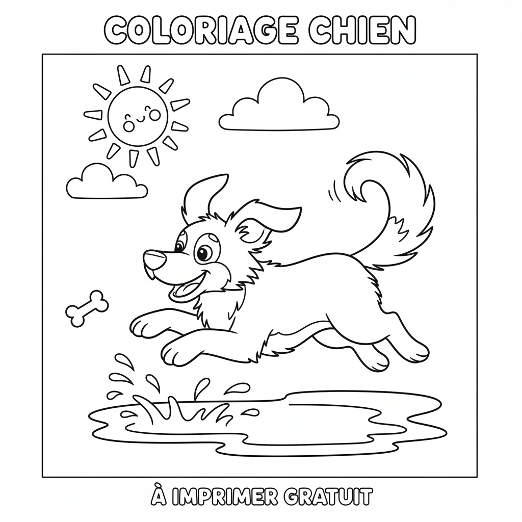 Coloriage coloriage chien à imprimer gratuit 5