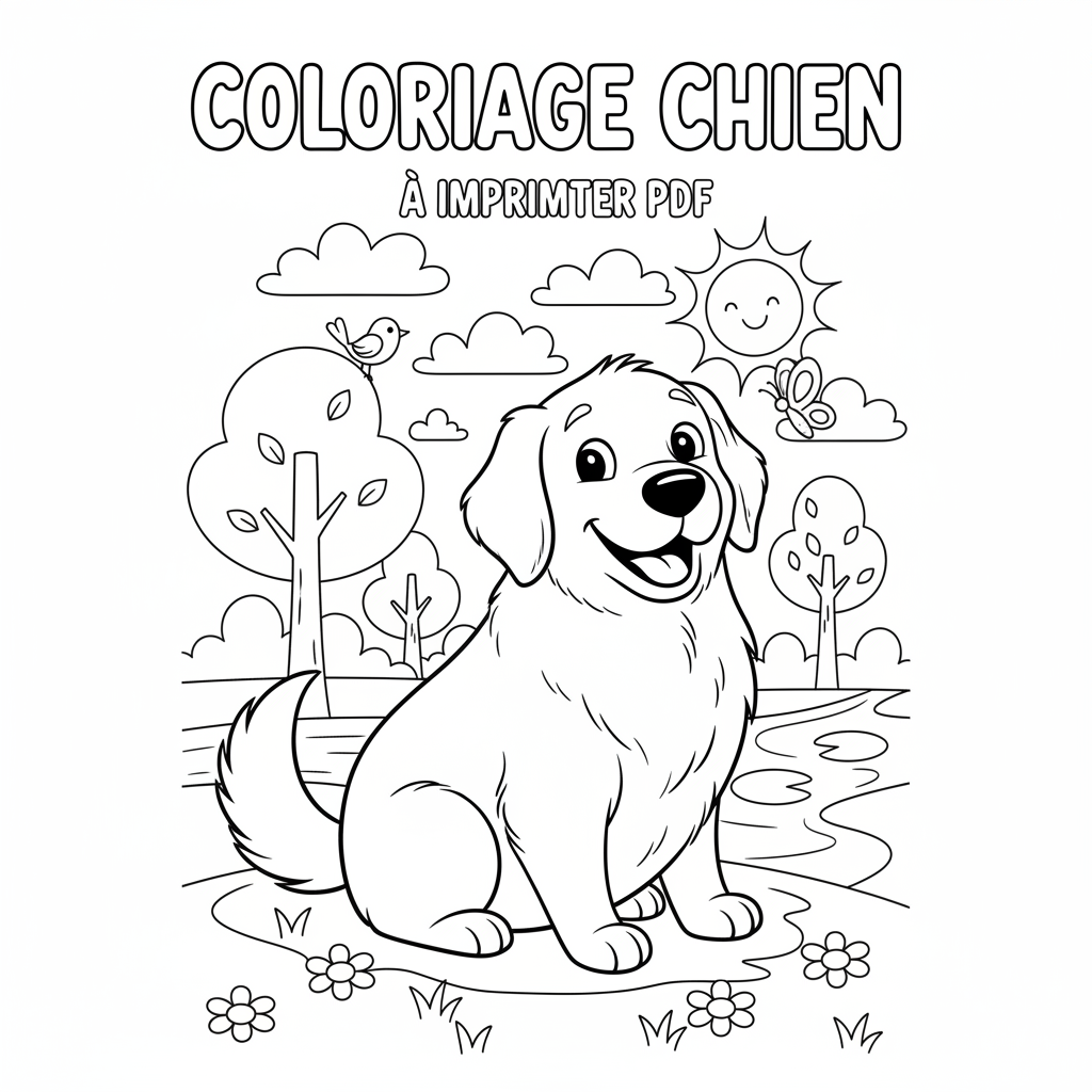Coloriage coloriage chien à imprimer pdf 3