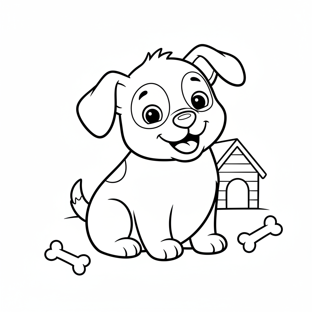 Coloriage coloriage chien facile
