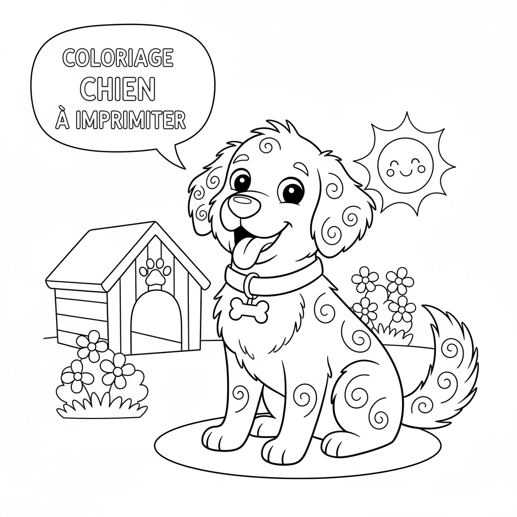 Coloriage coloriage chien imprimer 2