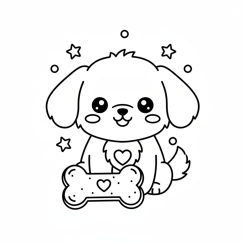 Coloriage coloriage chien kawaii