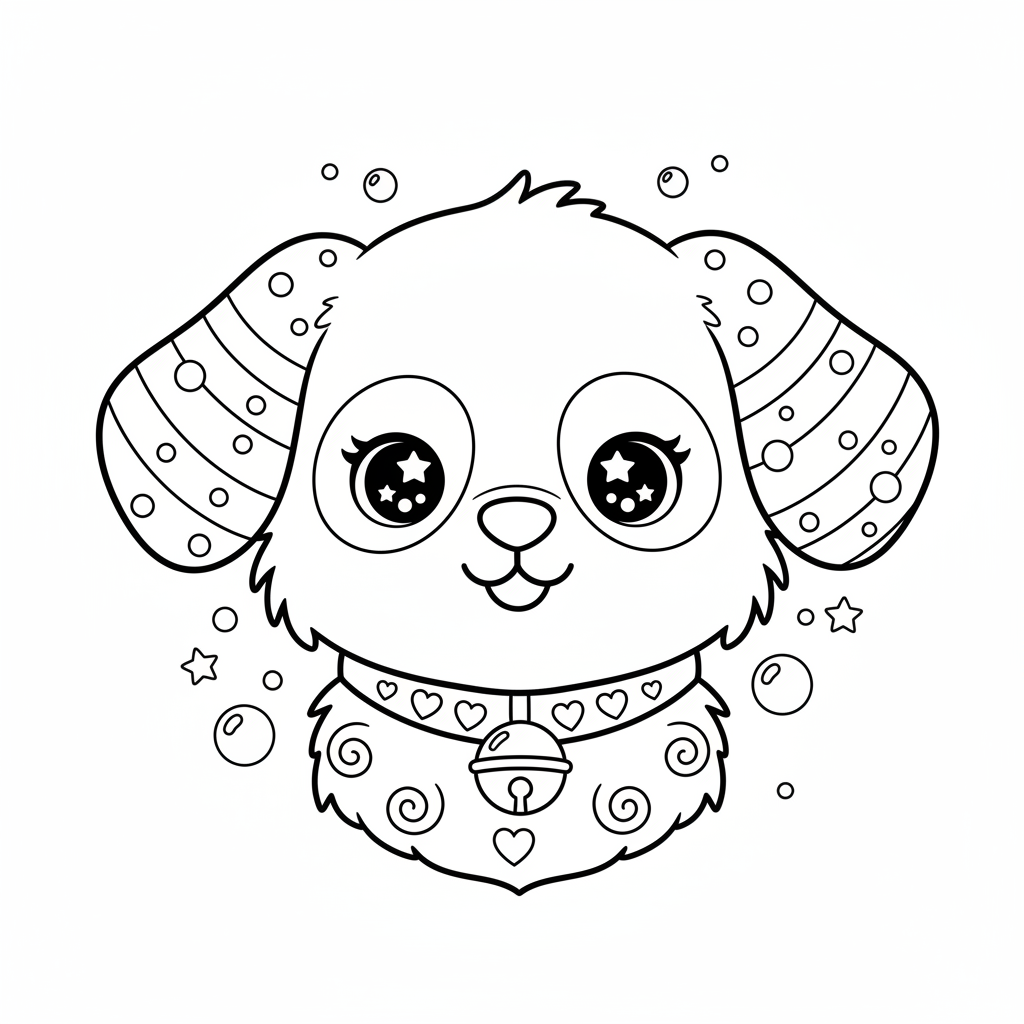 Coloriage coloriage chien kawaii 4