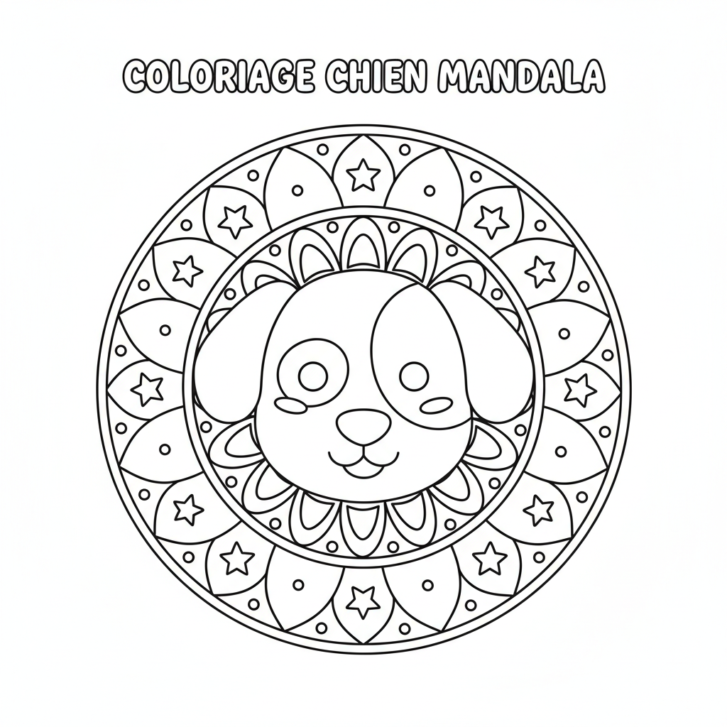 Coloriage coloriage chien mandala