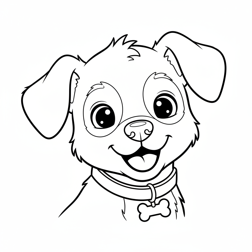 Coloriage coloriage chien mignon 4