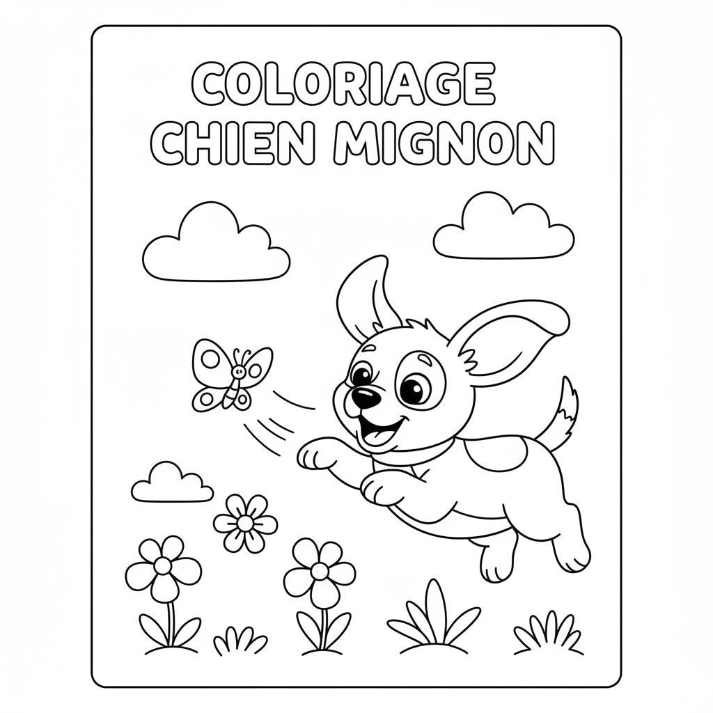 Coloriage coloriage chien mignon 5