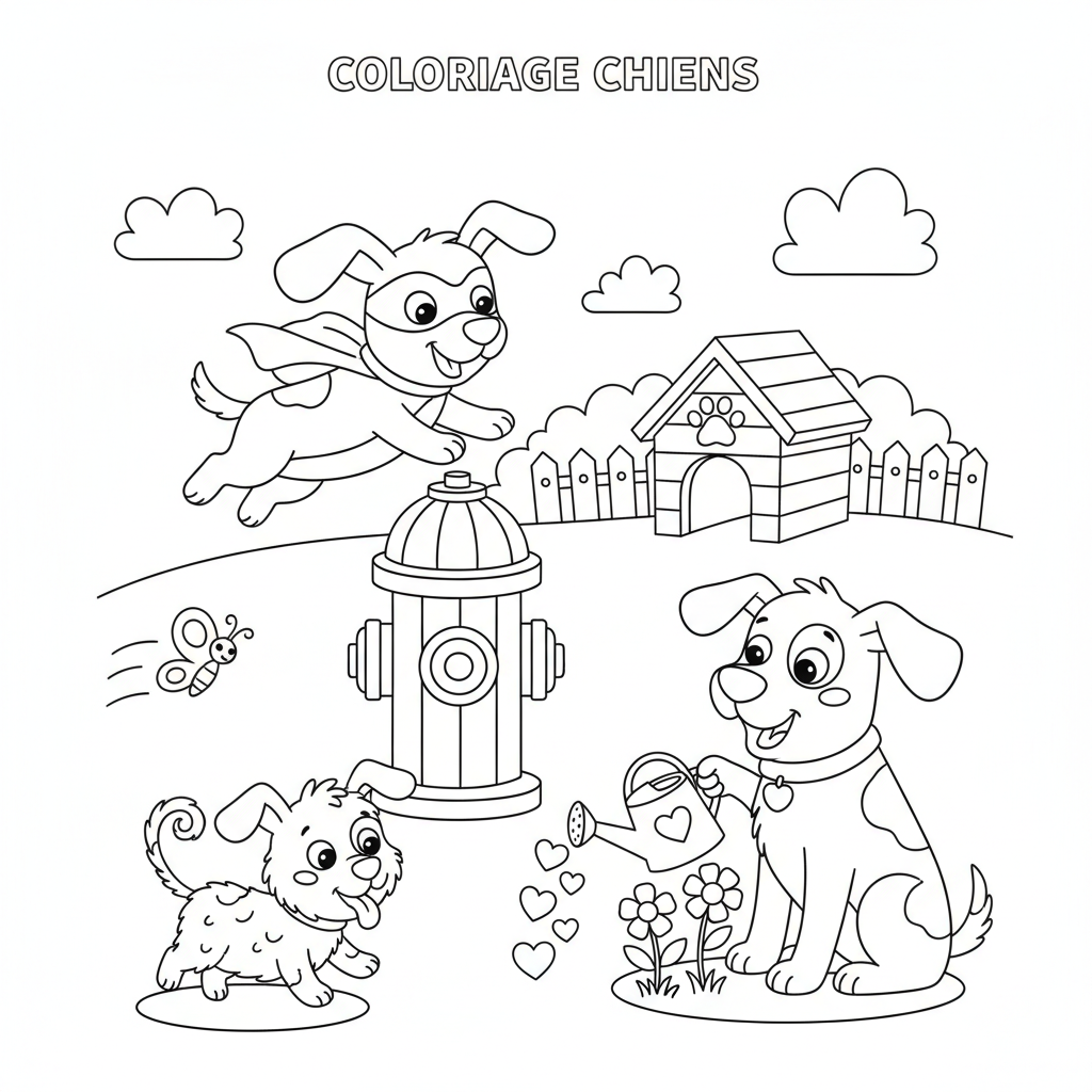 Coloriage coloriage chiens 2