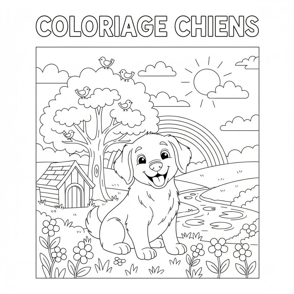 Coloriage coloriage chiens 3