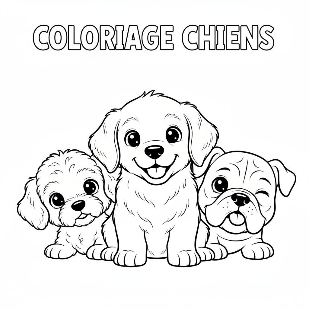Coloriage coloriage chiens 4