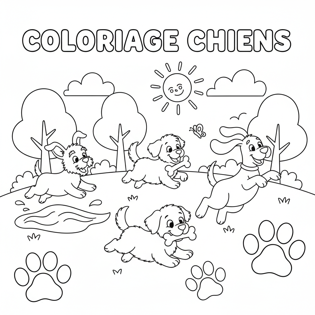 Coloriage coloriage chiens 5