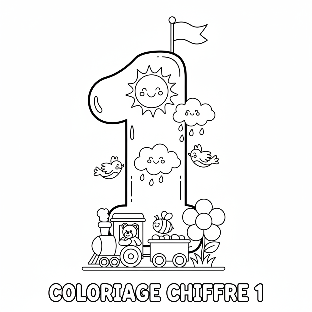 Coloriage coloriage chiffre 1 2