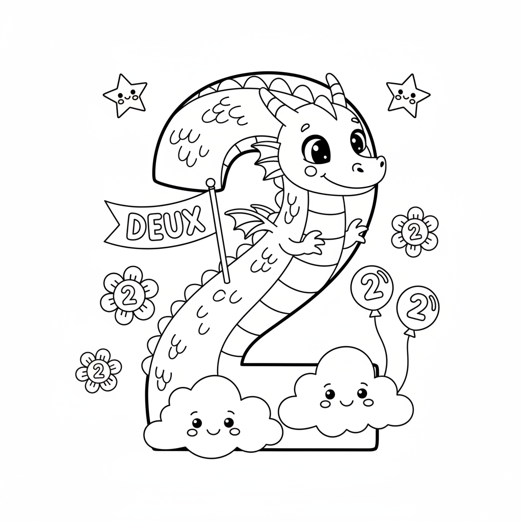 Coloriage coloriage chiffre 2