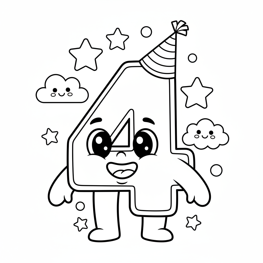 Coloriage coloriage chiffre 4