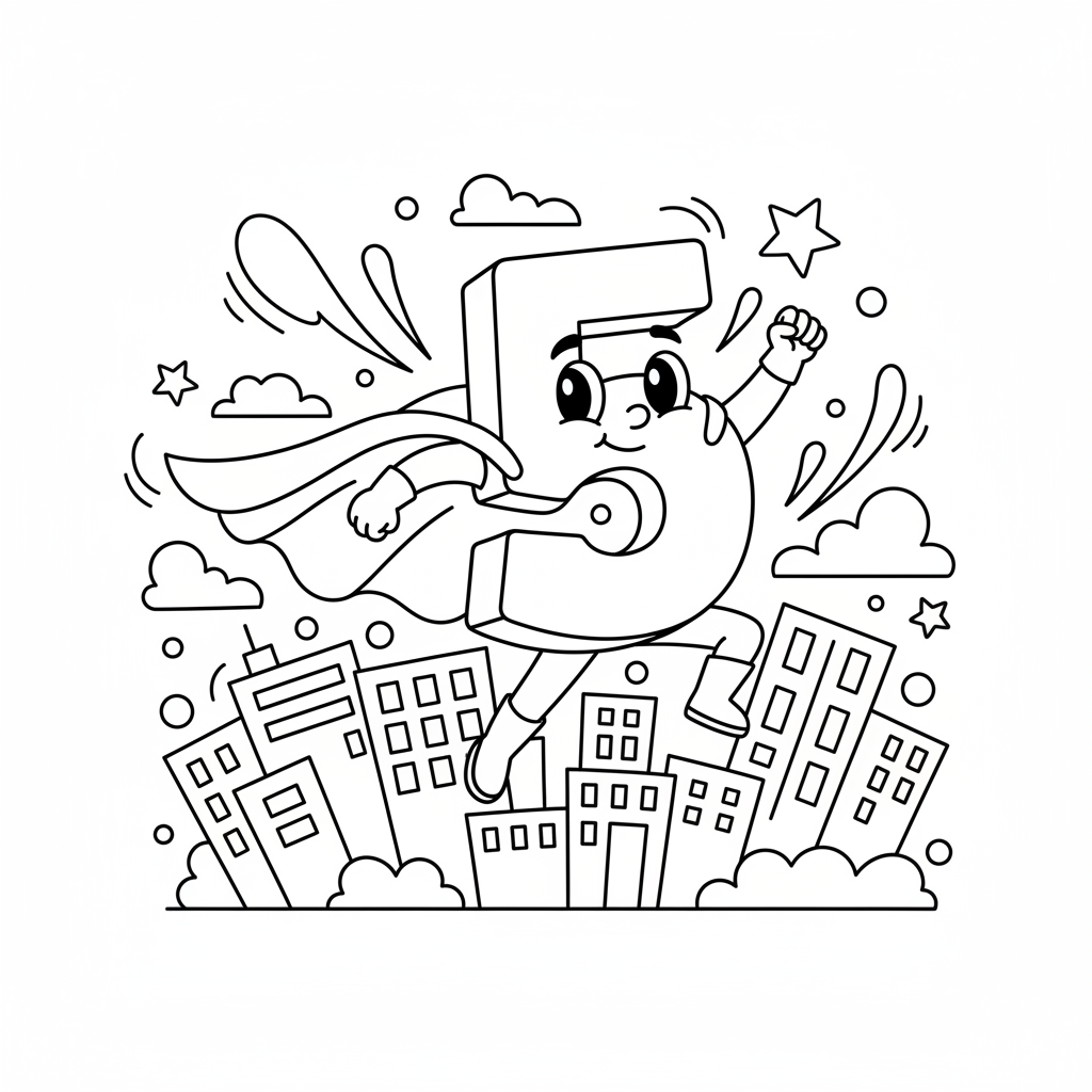 Coloriage coloriage chiffre adulte 5