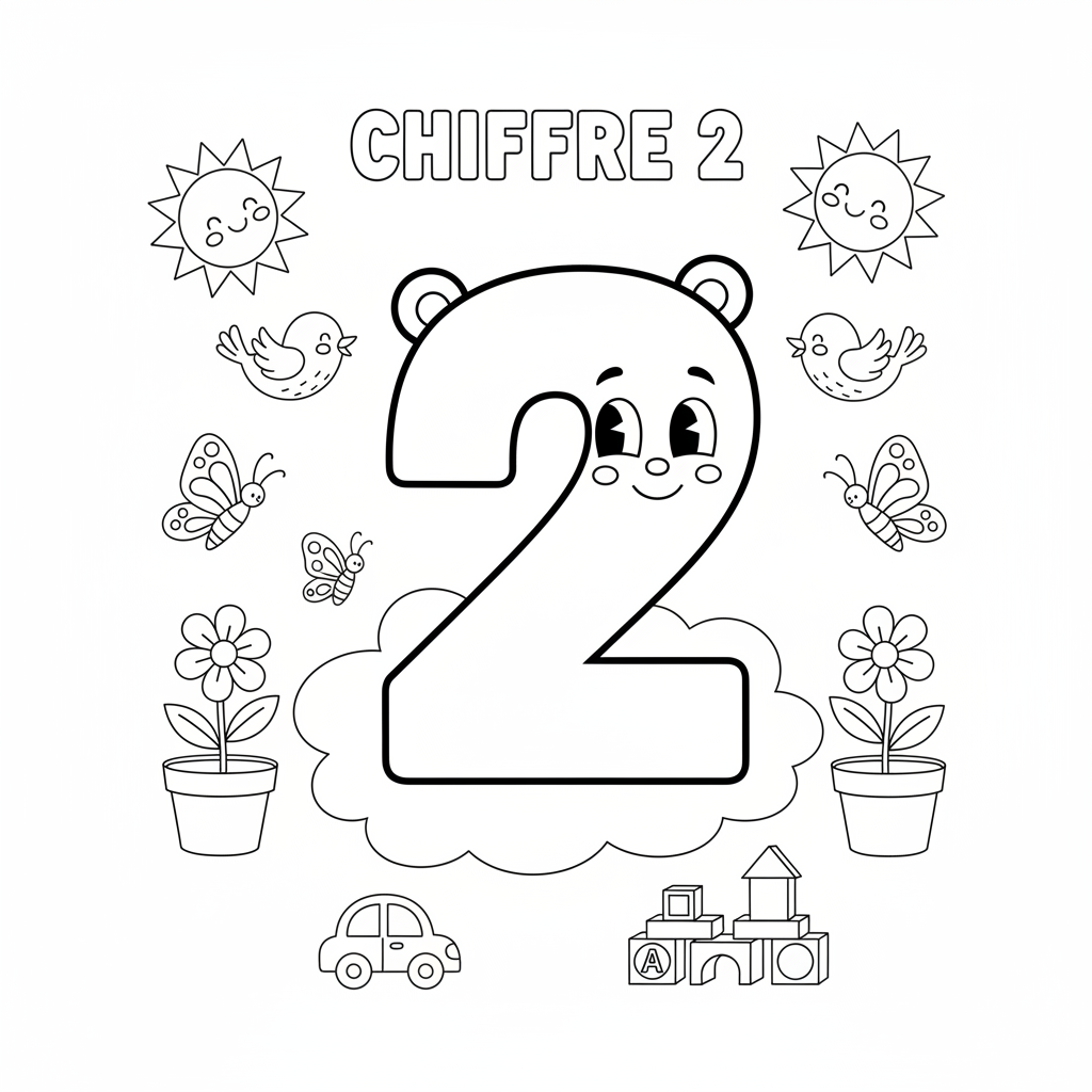 Coloriage coloriage chiffres 2