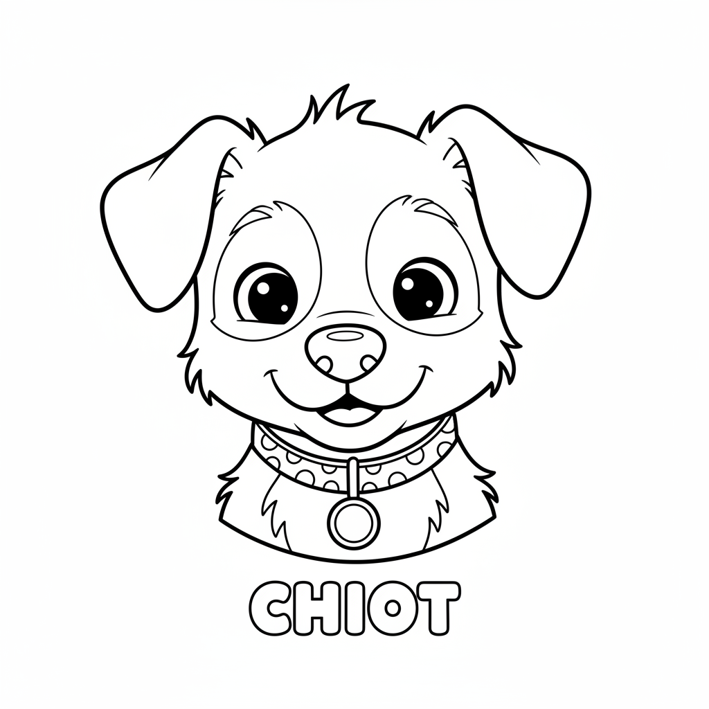 Coloriage coloriage chiot 4