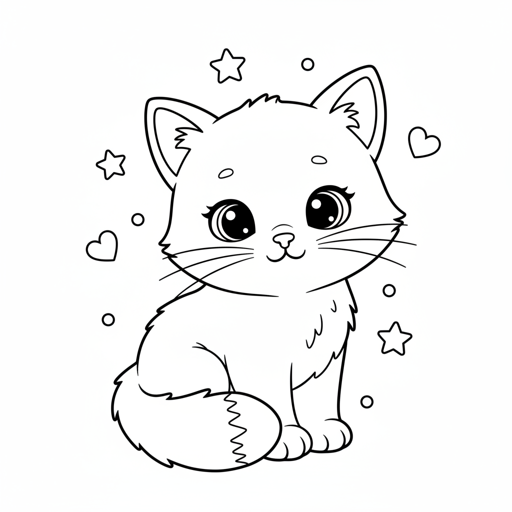 Coloriage coloriage chiot et chaton 4