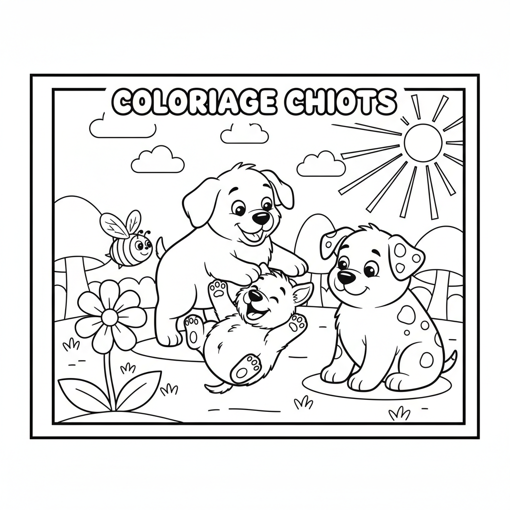 Coloriage coloriage chiots 3