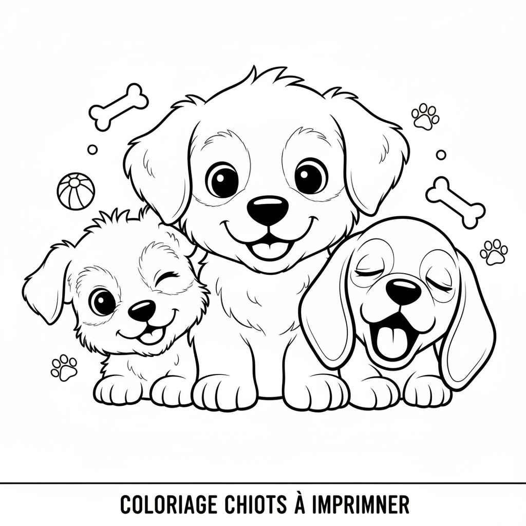 Coloriage coloriage chiots à imprimer 4