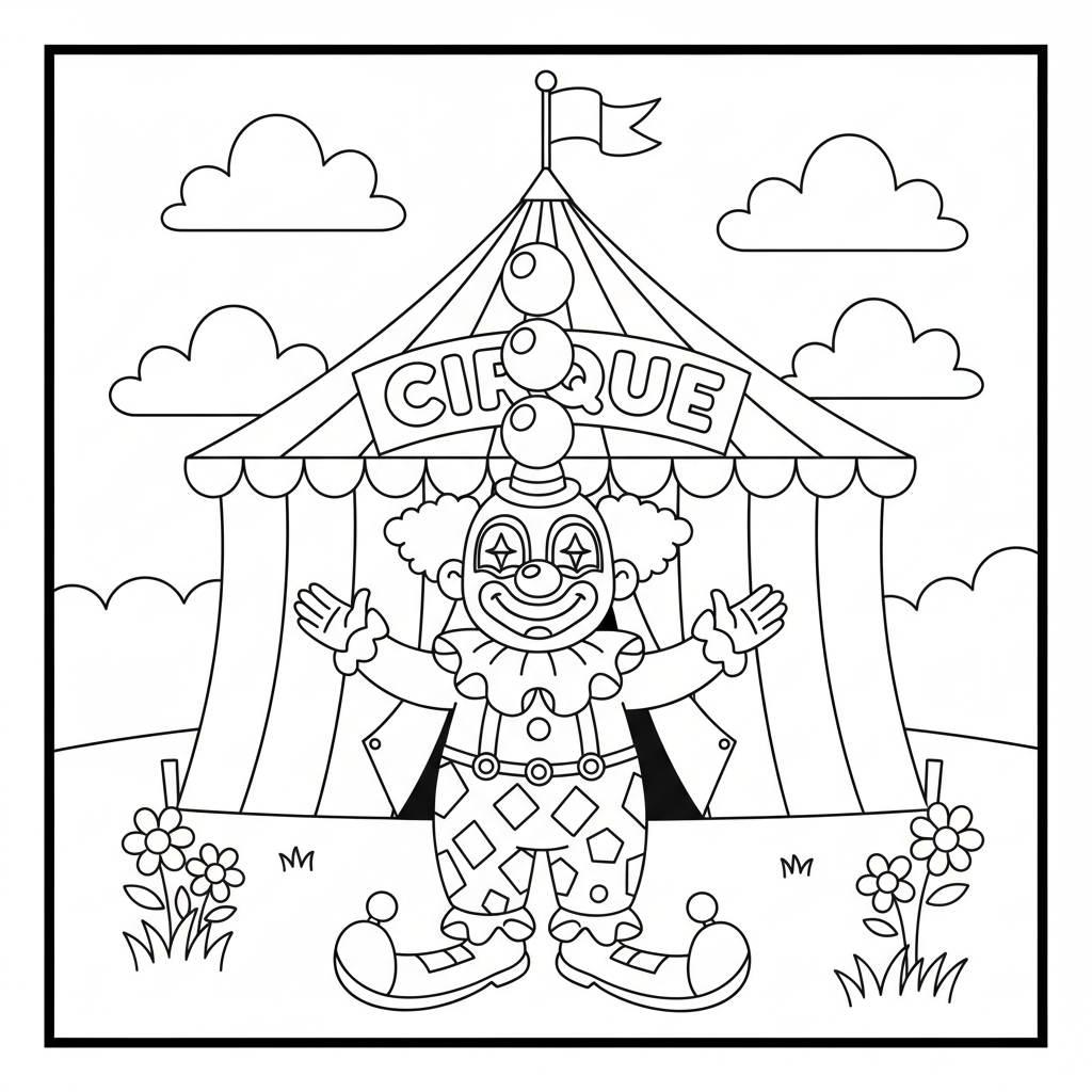 Coloriage coloriage cirque chapiteau 3