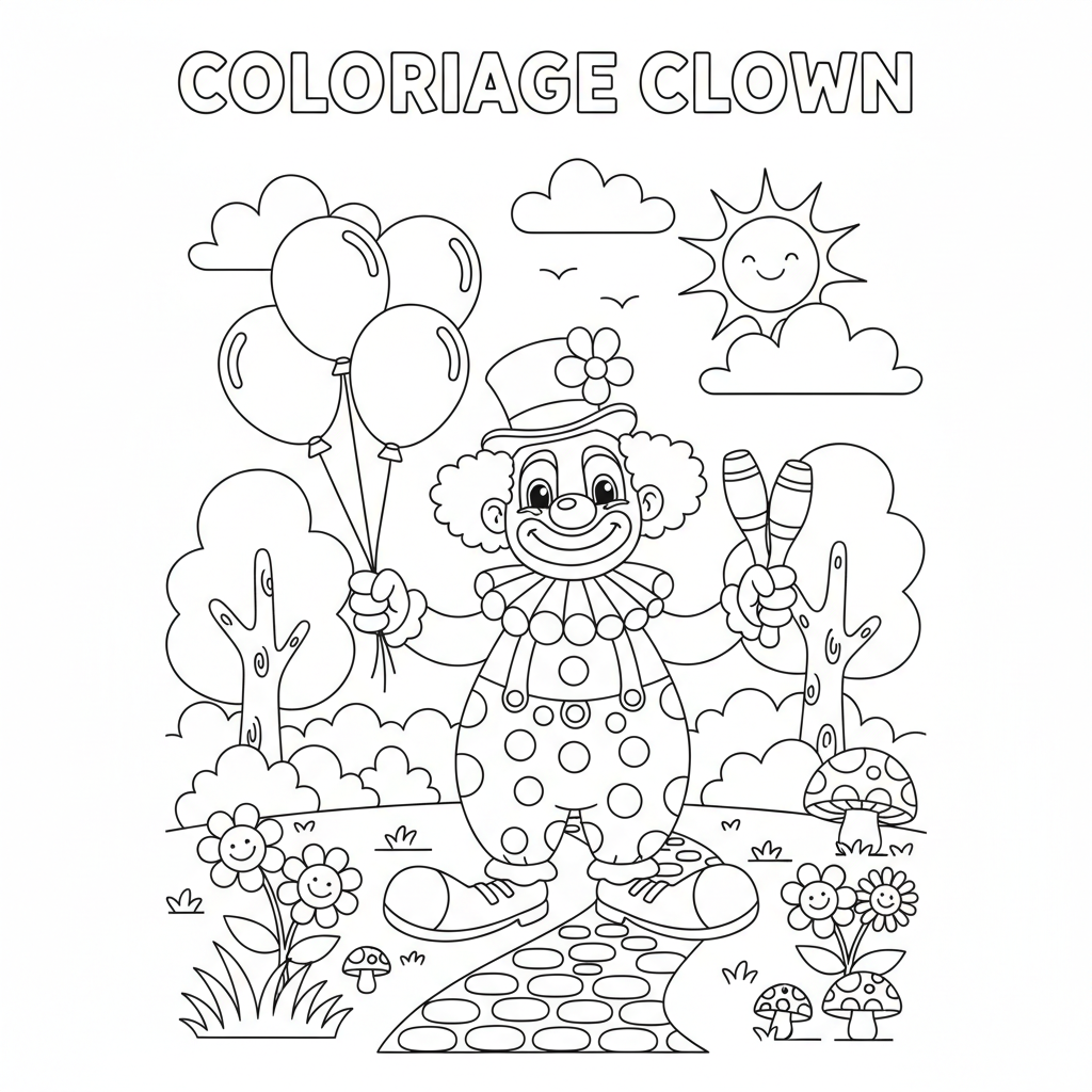 Coloriage coloriage clown à imprimer 3