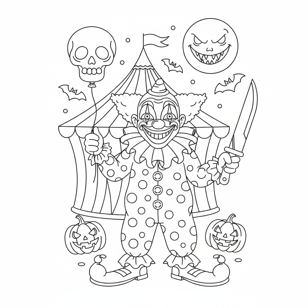 Coloriage coloriage clown tueur 2