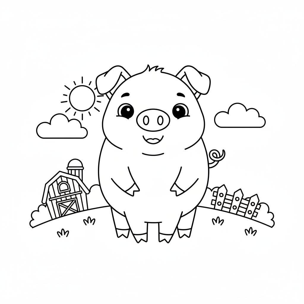 Coloriage coloriage cochon 1