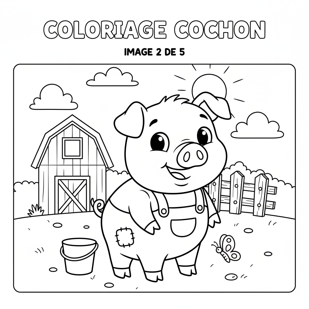 Coloriage coloriage cochon 2