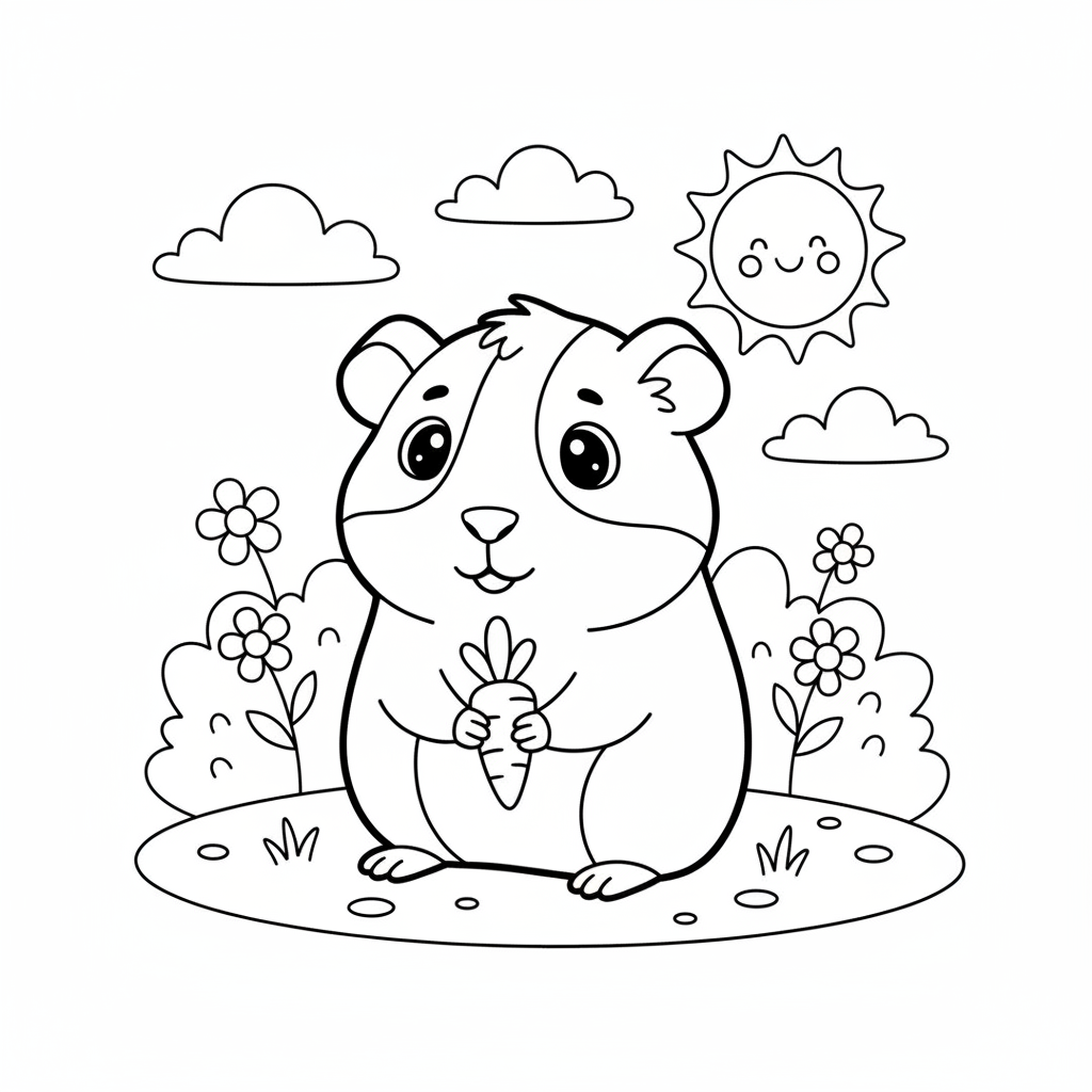 Coloriage coloriage cochon d inde 3