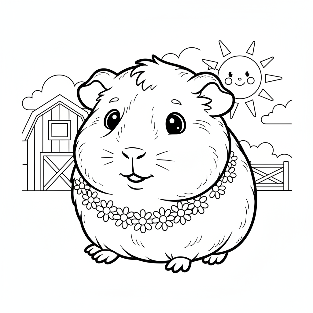 Coloriage coloriage cochon d inde 4