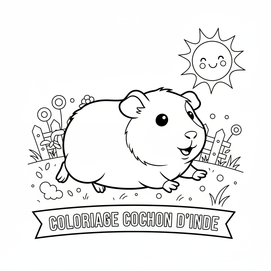 Coloriage coloriage cochon d inde 5