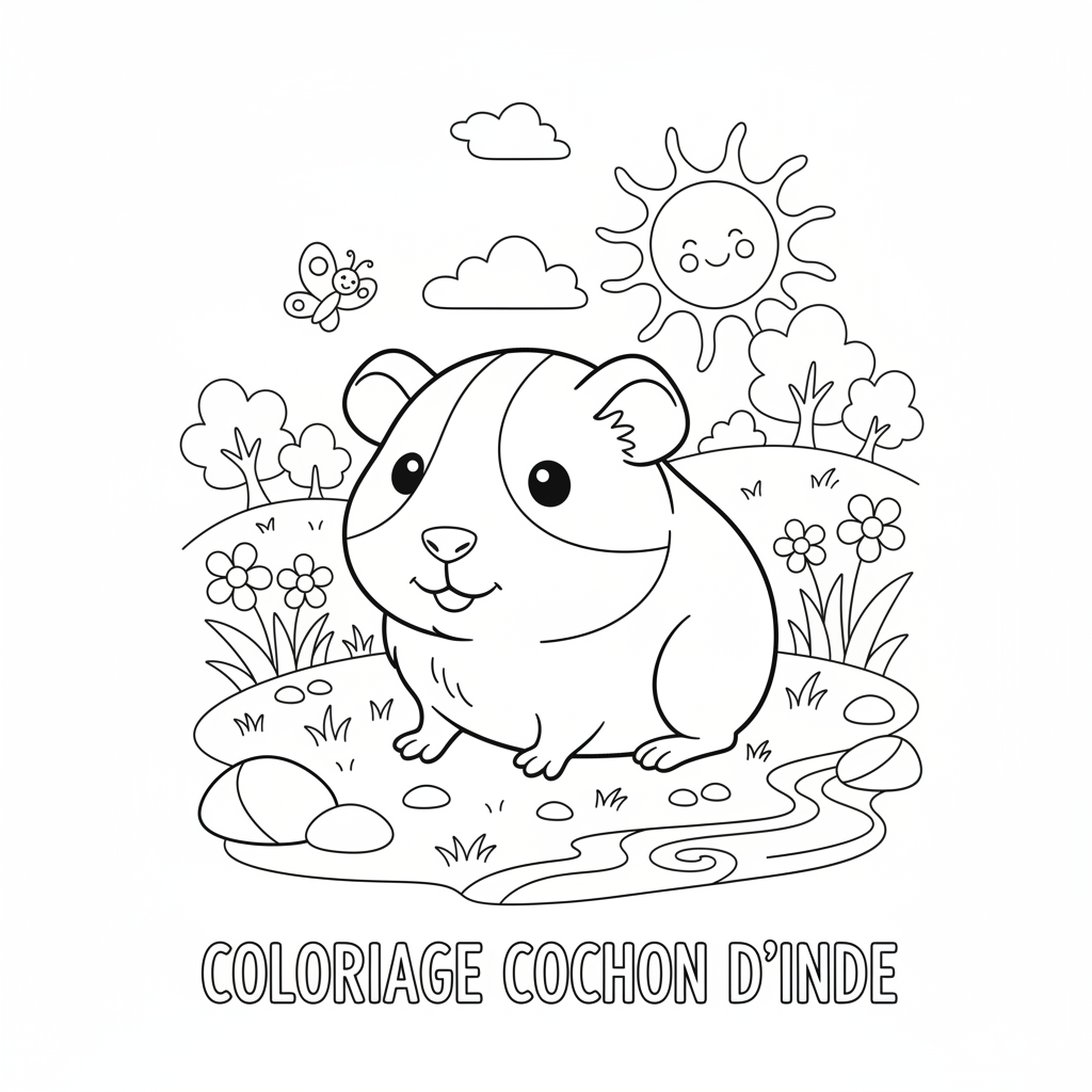 Coloriage coloriage cochon d'inde 3