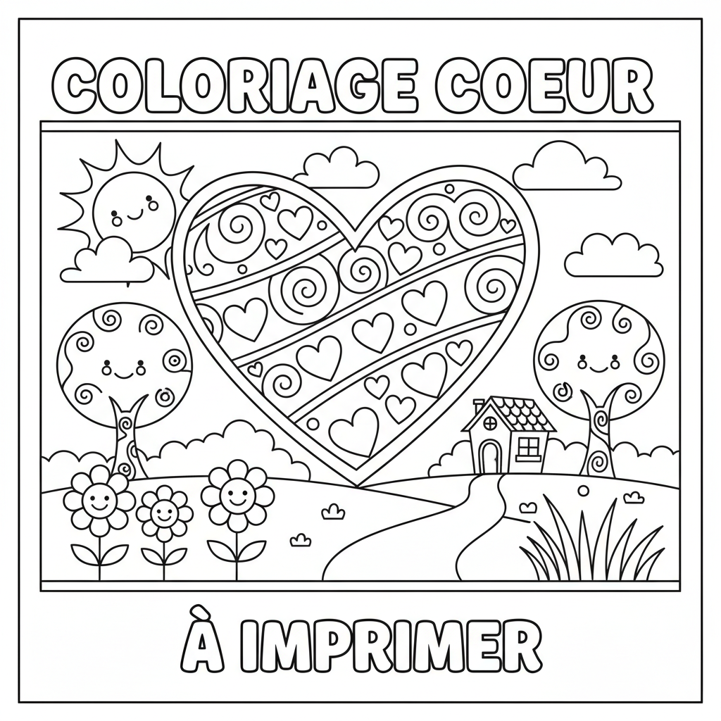 Coloriage coloriage coeur a imprimer 3