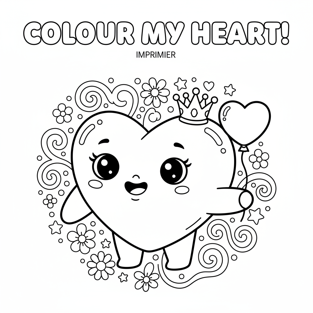 Coloriage Coeur Imprimer à Imprimer Gratuit pour Enfants