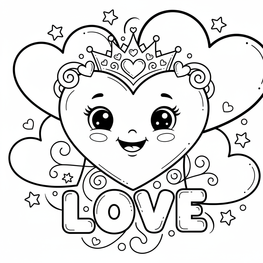 Coloriage coloriage coeur love 4