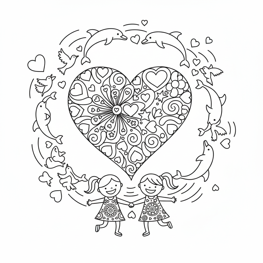 Coloriage coloriage coeur mandala 5