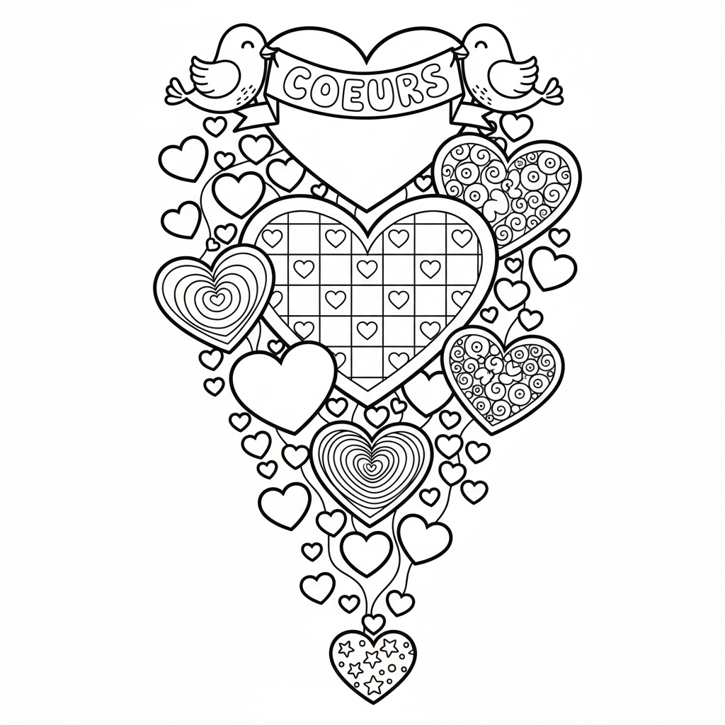 Coloriage coloriage coeurs 2