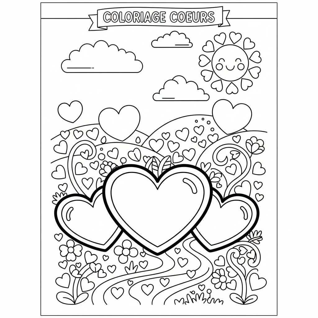 Coloriage coloriage coeurs 3
